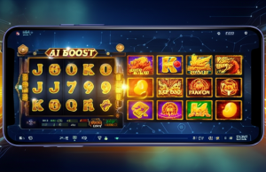 เจาะลึกฟีเจอร์ AI BOOST ในวีดีโอสล็อต ufaslotsuper: เพิ่มโอกาสชนะจริงหรือ? ภาพประกอบฟีเจอร์ AI BOOST ในวีดีโอสล็อต ufaslotsuper แสดงเทคโนโลยี AI และเกมสล็อตพรีเมียม