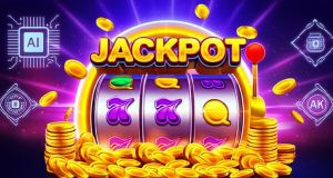 เคล็ดลับเล่นสล็อตแจ็คพอตสะสมให้แตกง่าย: เทคนิคจากเซียนปี 2025 ภาพสล็อตแจ็คพอตสะสมที่มีกราฟิกสวยงามและแสงไฟสว่างไสว แสดงการชนะรางวัลใหญ่ พร้อมสัญลักษณ์ AI และความปลอดภัย เหมาะสำหรับบทความเคล็ดลับเล่นสล็อตแจ็คพอตสะสมปี 2025