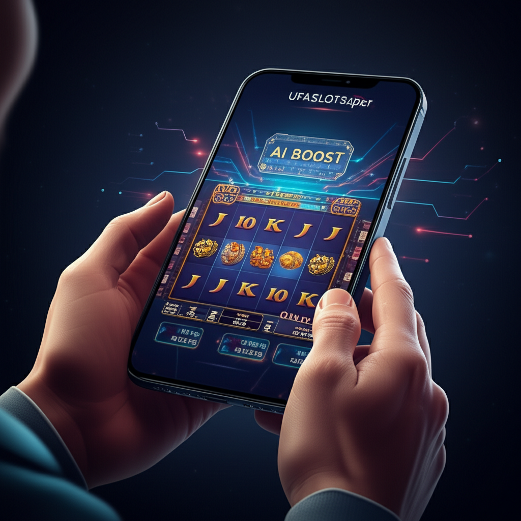 ผู้เล่นใช้ระบบ AI BOOST บนมือถือเพื่อเพิ่มโอกาสชนะสล็อตแจ็คพอตสะสมของ ufaslotsuper
