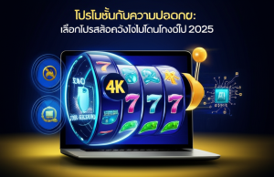 โปรโมชั่นกับความปลอดภัย: เลือกโปรสล็อตยังไงไม่โดนโกงในปี 2025 ภาพประกอบโปรโมชั่นสล็อตและระบบความปลอดภัยระดับพรีเมียมในปี 2025 พร้อมสัญลักษณ์ SSL 256-bit, RNG, 2FA และ AI BOOST
