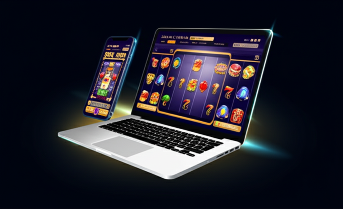 เช็คลิสต์เว็บสล็อตปลอดภัย: สิ่งที่ต้องดูให้ครบก่อนฝากเงิน ภาพประกอบแพลตฟอร์มสล็อตออนไลน์ระดับพรีเมียมที่ปลอดภัย พร้อมไอคอนระบบความปลอดภัย SSL, RNG, 2FA และระบบฝาก-ถอนอัตโนมัติ