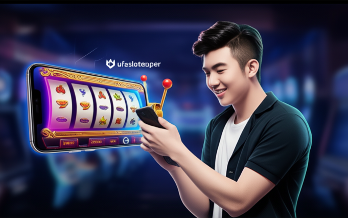 คู่มือมือใหม่: วิธีเลือกสล็อตคลาสสิกที่เหมาะกับคุณบน ufaslotsuper ภาพผู้เล่นชาวไทยกำลังเล่นสล็อตคลาสสิกบนมือถือด้วยกราฟิก 4K พร้อมสัญลักษณ์ AI และโลโก้ ufaslotsuper แสดงถึงประสบการณ์ VIP และความปลอดภัย