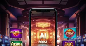 กรณีศึกษา: ผู้เล่น VIP ufaslotsuper ใช้สูตรสล็อต AI BOOST อย่างไรให้ได้กำไรสูงสุด ภาพผู้เล่น VIP ใช้สูตรสล็อต AI BOOST บนมือถือในบรรยากาศคาสิโนดิจิทัลสุดพรีเมียมของ ufaslotsuper