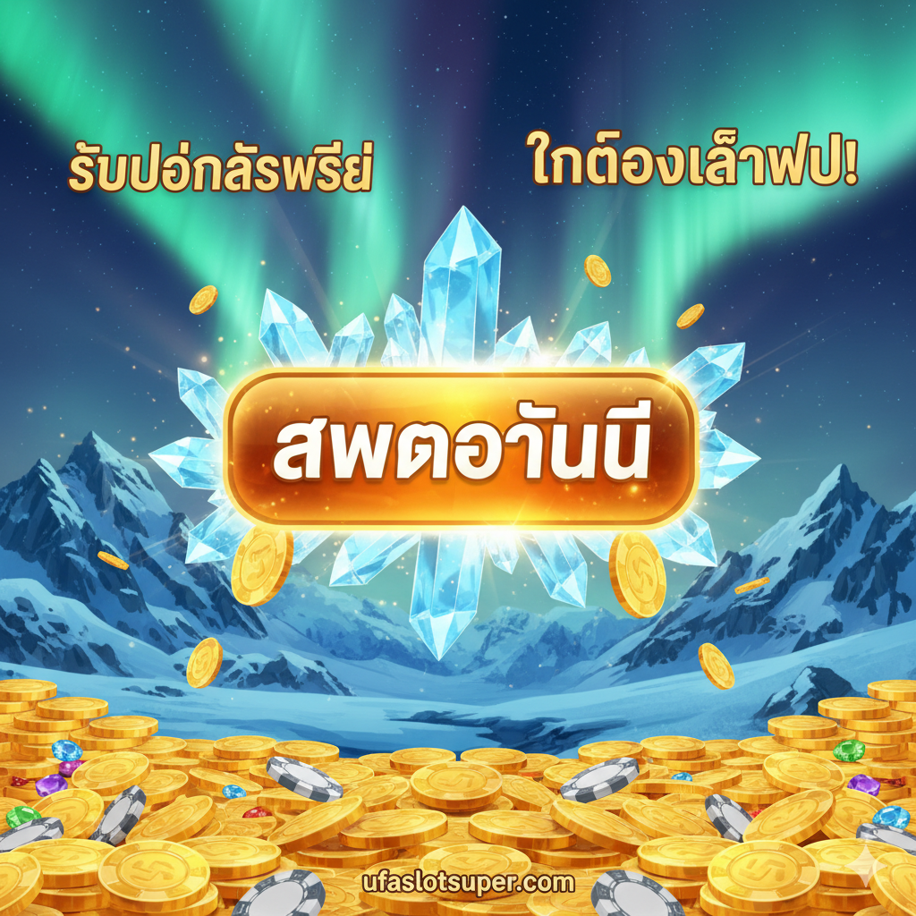 ภาพสรุปและ Call-to-Action ที่มีปุ่ม “สมัครวันนี้”/“Play Now” ล้อมรอบด้วยทองคำและฉากหลังเป็นแสงเหนือและหิมะ