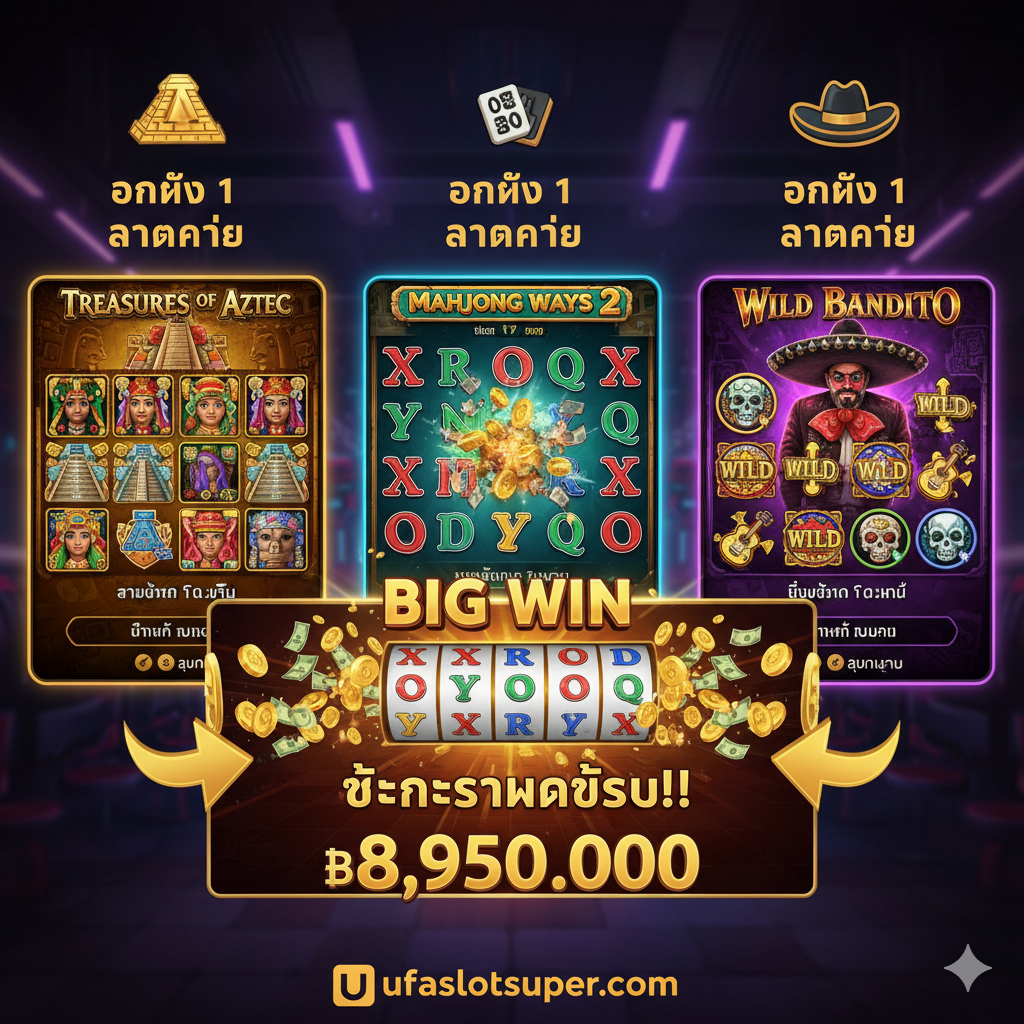 ภาพการสอนที่เน้นย้ำถึงเกม “แตกง่าย” (Easy Break/High Payout) สามอันดับที่แนะนำในบทความ. แสดงภาพหน้าจอเกมเด่น ๆ ของ 《Treasures of Aztec》 (สาวถ้ำ), 《Mahjong Ways 2》, และ 《Wild Bandito》 ในรูปแบบภาพสามส่วนหรือการ์ดที่เรียงต่อกัน, ด้านบนของการ์ดแต่ละใบมีไอคอนเล็ก ๆ (เช่น พีระมิด, ไพ่นกกระจอก, หมวกคาวบอย), พร้อมติดป้ายกำกับ “อันดับ 1 แตกง่าย” ด้วยภาษาไทย. สีสันสดใส, เต็มไปด้วยพลังของเกม. โครงสร้างภาพ, ใช้แว่นขยายหรือลูกศรชี้ไปที่หน้าจอที่แสดงการจ่ายเงินรางวัลใหญ่ (Big Win) เพื่อเป็นสัญลักษณ์ของผลตอบแทนสูงและ RTP สูง, นำผู้ใช้ให้ไปลองเกมที่มีอัตราการชนะสูงเหล่านี้. พื้นหลังสามารถใช้โทนสีเข้มเพื่อเน้นรายละเอียดที่ยอดเยี่ยมของหน้าจอเกม.