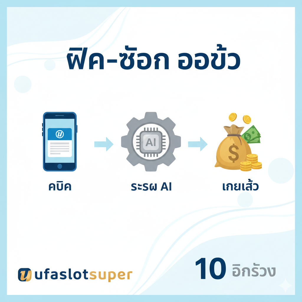 总结图兼具Call to Action (CTA)功能。画面应是_一个兴奋的胜利场景：一个玩家的手正在点击 "Spin" 按钮，屏幕上老虎机赢得大奖，大量金币和彩带从天而降。在画面底部或顶部，醒目地添加ufaslotsuper和รหัส rajadewa138的字样，以及一个大大的 "สมัครเลย" (Register Now) 按钮。色彩应使用胜利的金色和红色，营造出强烈的激情和盈利氛围，激励用户立即行动。