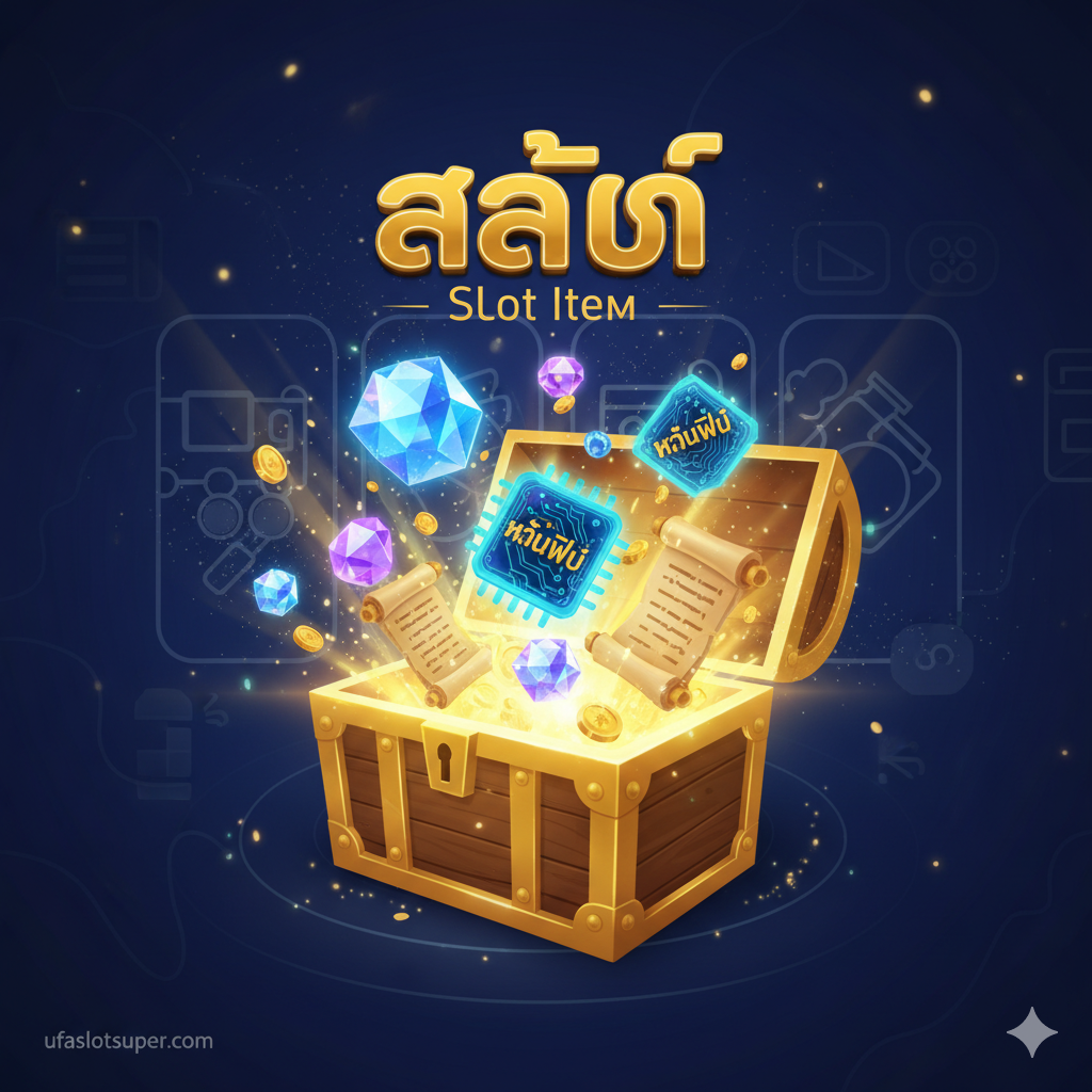 一張關於'購買Free Spin Item'的教程圖，構圖模擬手機遊戲界面。主視覺是一個'Buy Feature'按鈕（泰語：ซื้อฟรีสปิน）被一隻戴著金色護甲的手指點擊的特寫。背景是模糊的สล็อต (Slot) 遊戲畫面，但重點突出一個彈出的確認窗口，顯示 'Confirm Purchase of Free Spin Item?' 和一個高額的虛擬價格，強調這是高風險高回報的決策。色彩使用綠色（確認）和紅色（取消）對比，並用一個箭頭指示資金投入和潛在回報，教育玩家如何做出聰明的決策 (Smart Decision)。