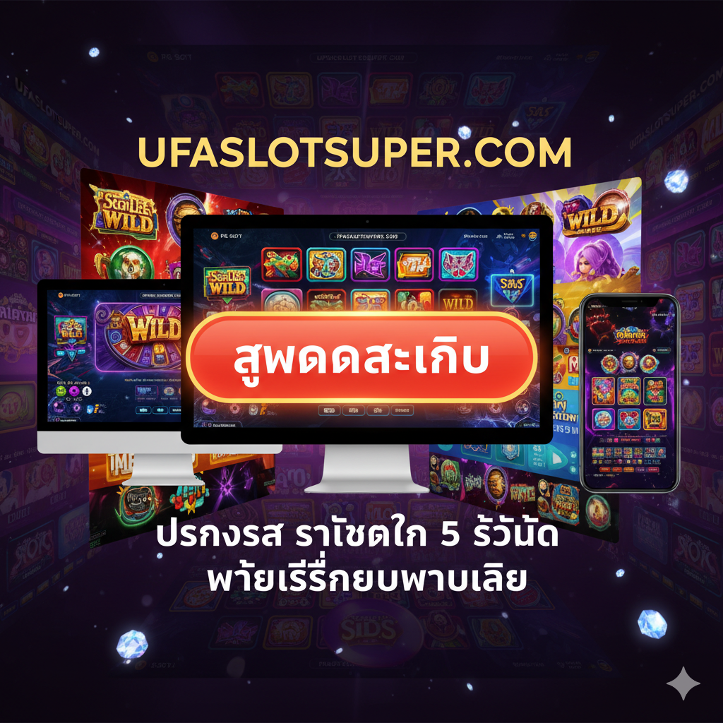 ภาพบทสรุปที่กระตุ้นการตัดสินใจ (Call to Action) แสดงภาพปุ่ม 'ลงทะเบียน' ขนาดใหญ่และโดดเด่น อยู่ท่ามกลางฉากหลังที่เป็นภาพรวมของเกมสล็อตยอดนิยมหลากหลายค่าย (PG, Pragmatic Play) ที่แสดงผลบนหน้าจอคอมพิวเตอร์หรือมือถือ มีข้อความสรุปเน้นย้ำถึง 'ความโปร่งใส' 'ความเร็ว 5 วินาที' และ 'เครื่องมือช่วยเล่น' เพื่อเป็นการตอกย้ำคุณค่าหลักของ ufaslotsuper.com ใช้สีแดงหรือสีส้มสดใสบนปุ่ม CTA เพื่อเน้นให้ผู้ใช้คลิก และใช้พื้นหลังที่มีสีสันแต่ไม่รกจนเกินไป