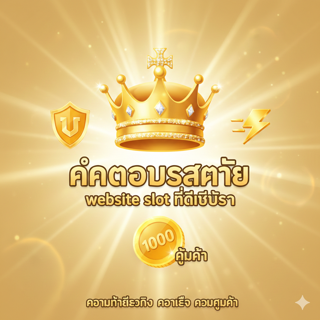 ภาพสรุปที่มีมงกุฎหรือถ้วยรางวัลเป็นศูนย์กลาง ล้อมรอบด้วยไอคอนของข้อได้เปรียบหลัก 3 อย่าง: โล่ (ความน่าเชื่อถือ), ลูกศรสายฟ้า (ความเร็ว), และเหรียญทองขนาดใหญ่ (มูลค่า/ผลตอบแทนสูง) ด้วยแสงสีทองที่สดใส เน้นว่า ufaslotsuper.com คือ 'คำตอบสุดท้าย' และ 'website slot ที่ดีที่สุด'